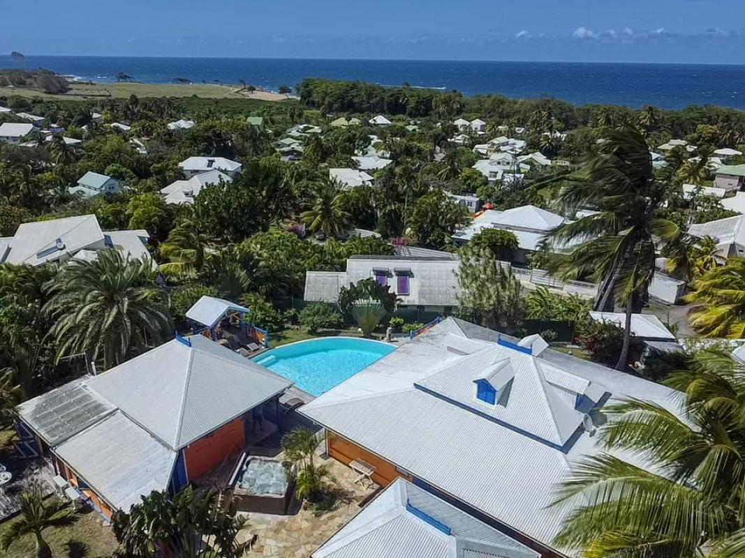A louer villa Guadeloupe sainte rose - villa 4 chambres 8 personnes vue mer et piscine