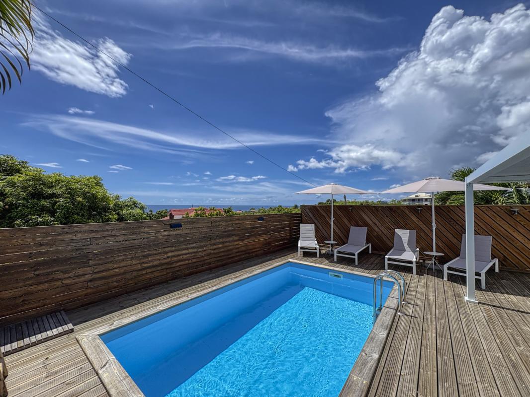 Location villa piscine vue mer Vieux Habitants Guadeloupe_Espace piscine
