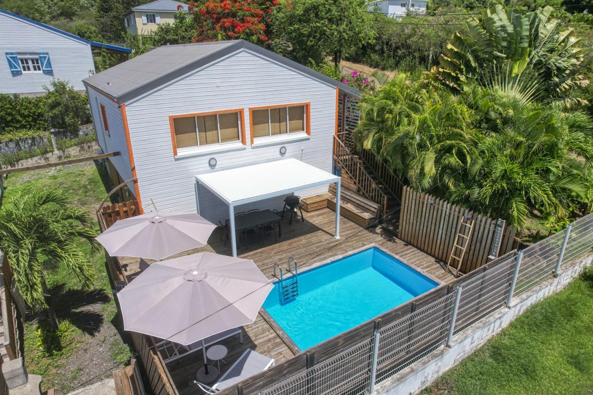 Location villa piscine vue mer Vieux Habitants Guadeloupe_Vue du ciel