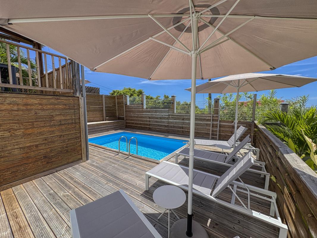 Location villa piscine vue mer Vieux Habitants Guadeloupe_Espace piscine