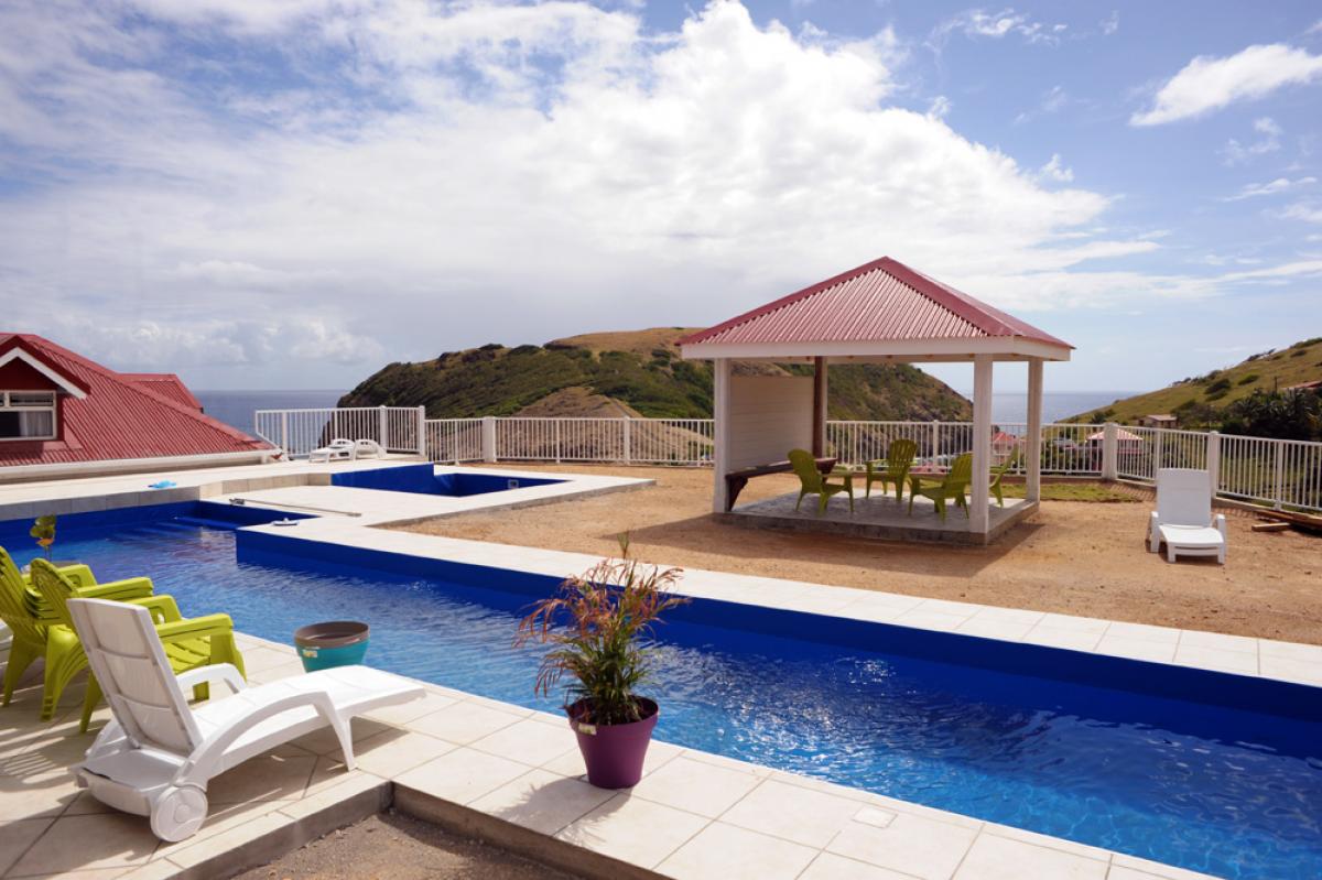 Rental villa with swimming pool and sea view - view swimming pool