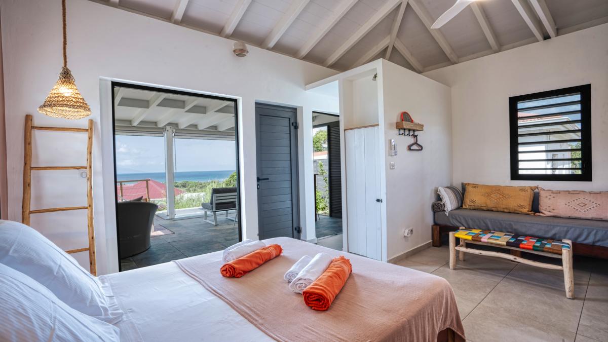 Location bungalow piscine Grand Bourg Marie Galante - Chambre