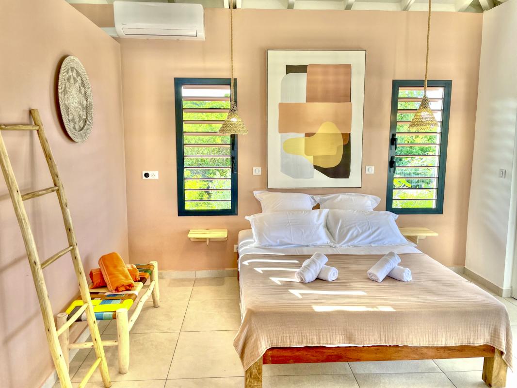 Location bungalow piscine Grand Bourg Marie Galante - Chambre