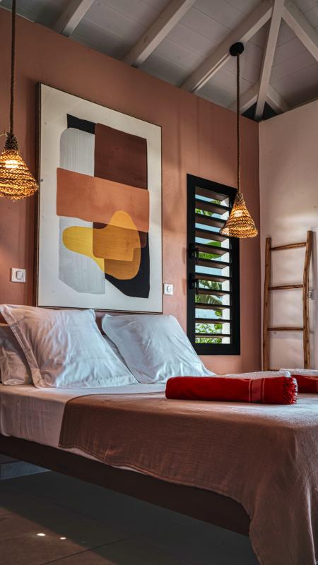 Location bungalow piscine Grand Bourg Marie Galante - Chambre