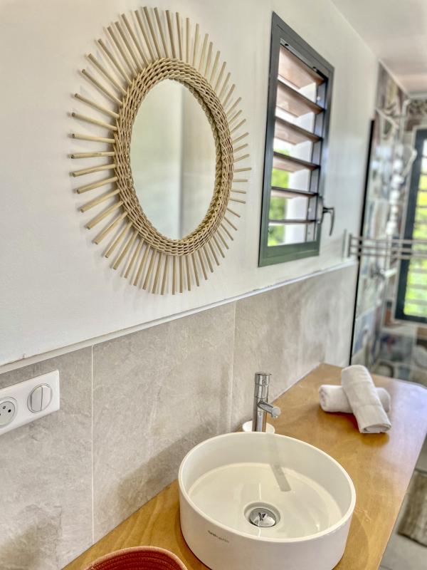 Location bungalow piscine Grand Bourg Marie Galante - Salle d'eau 