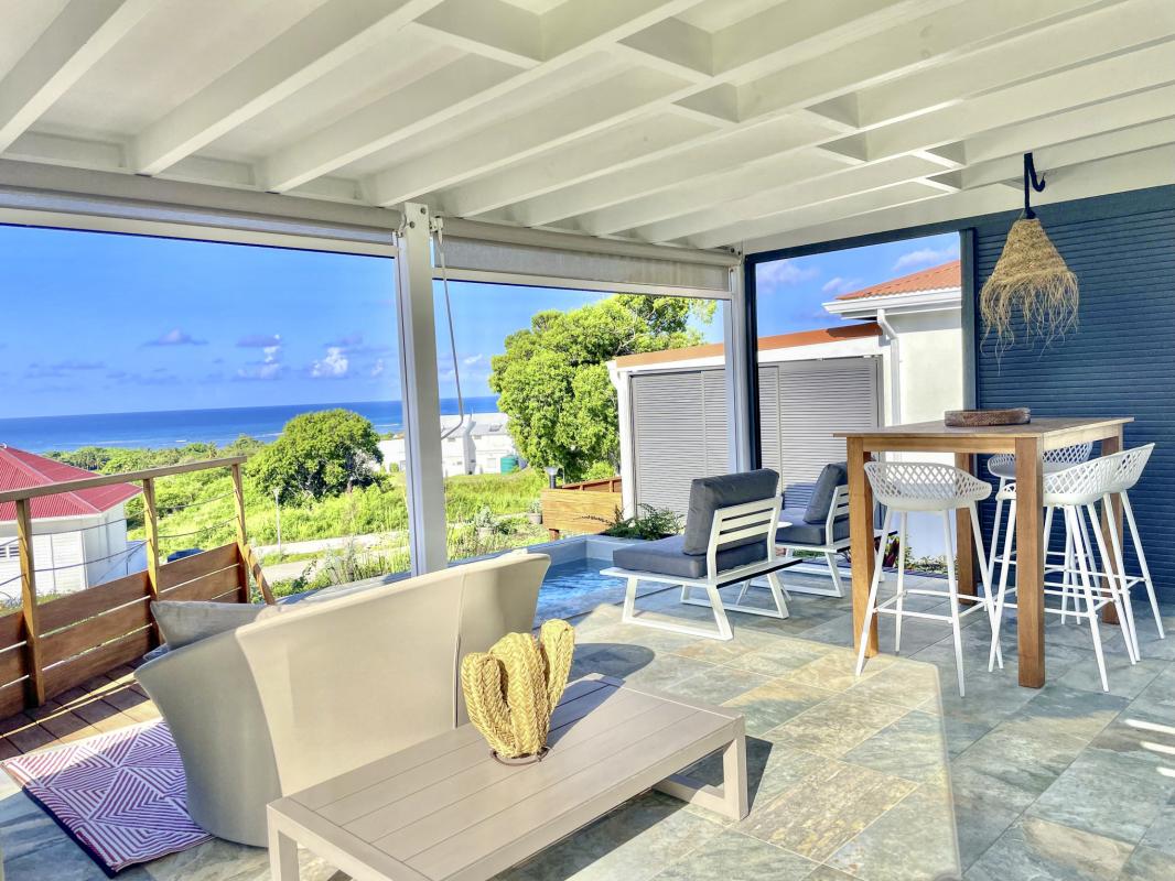 Location bungalow piscine Grand Bourg Marie Galante - Terrasse 