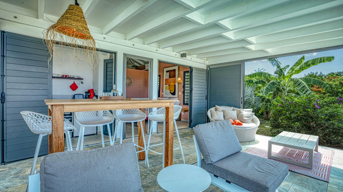 Location bungalow piscine Grand Bourg Marie Galante - Terrasse 