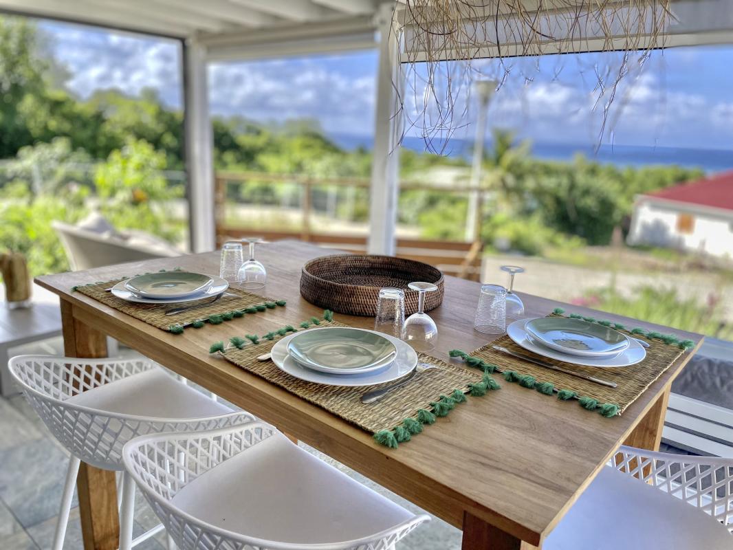Location bungalow piscine Grand Bourg Marie Galante - Terrasse 