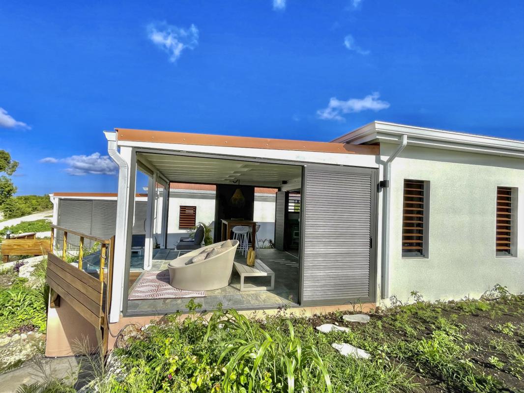 Location bungalow piscine Grand Bourg Marie Galante - Terrasse 