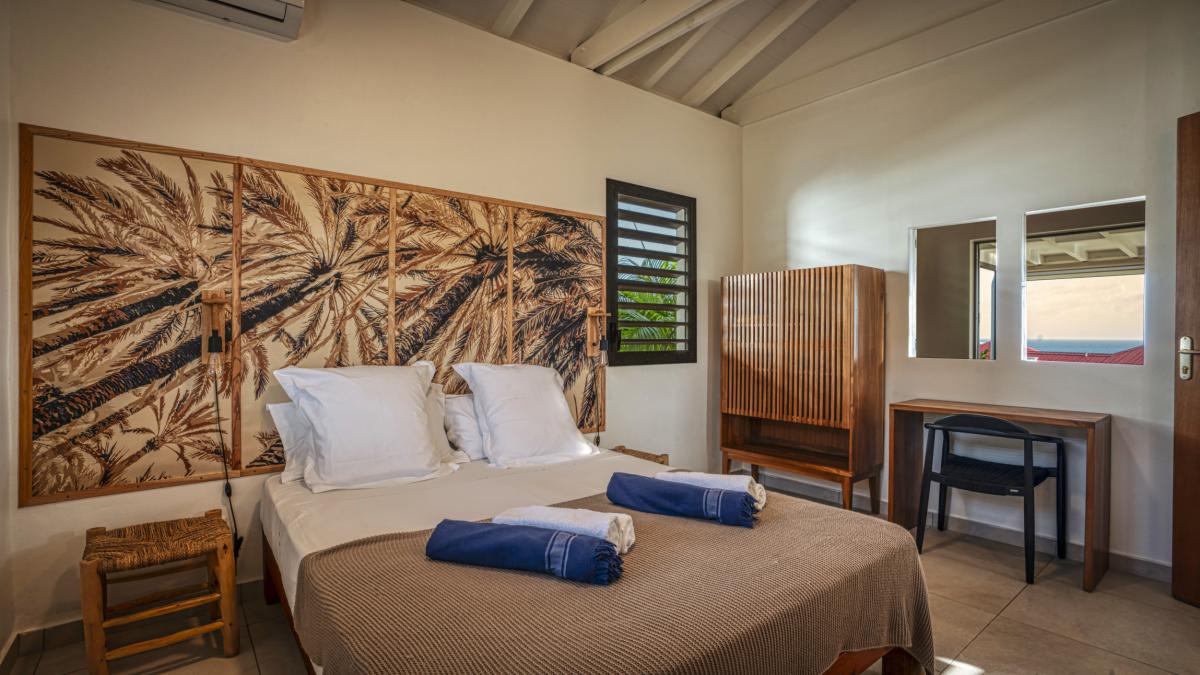 Location bungalow piscine Grand Bourg Marie Galante_ Chambre 1 