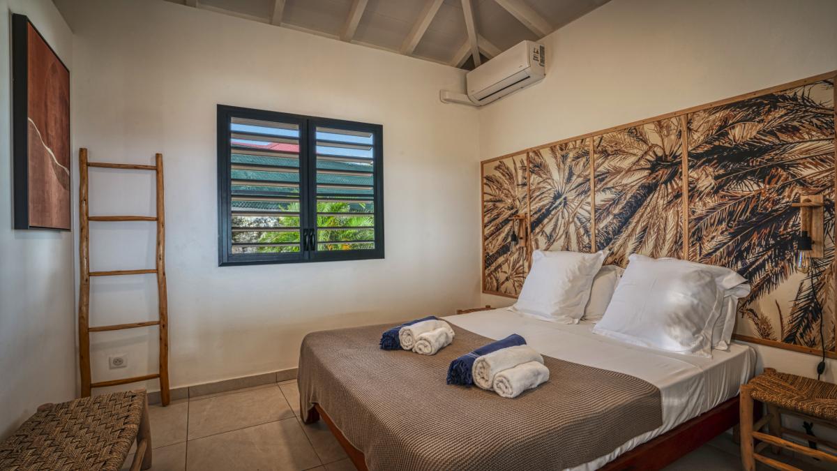 Location bungalow piscine Grand Bourg Marie Galante_ Chambre