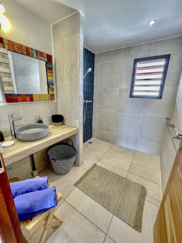 Location bungalow piscine Grand Bourg Marie Galante_ Salle d'eau 