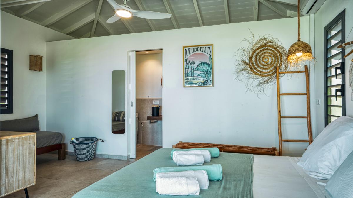 Location bungalow piscine Grand Bourg Marie Galante_ Chambre 