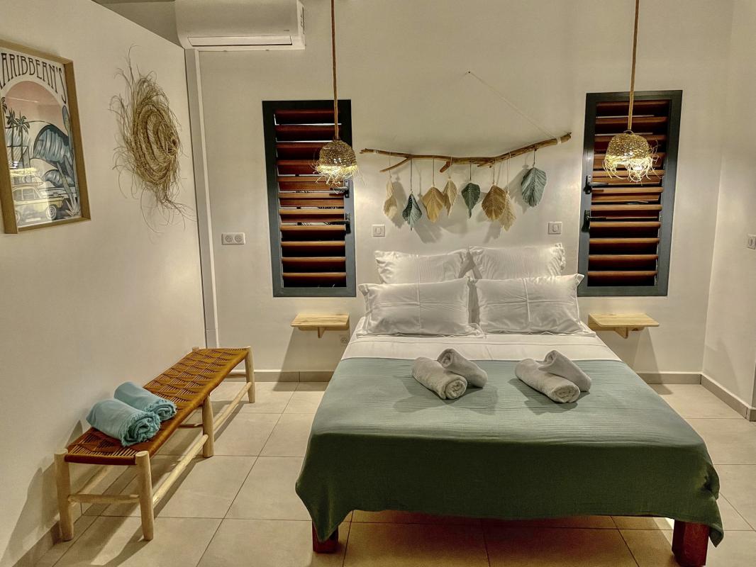 Location bungalow piscine Grand Bourg Marie Galante_ Chambre