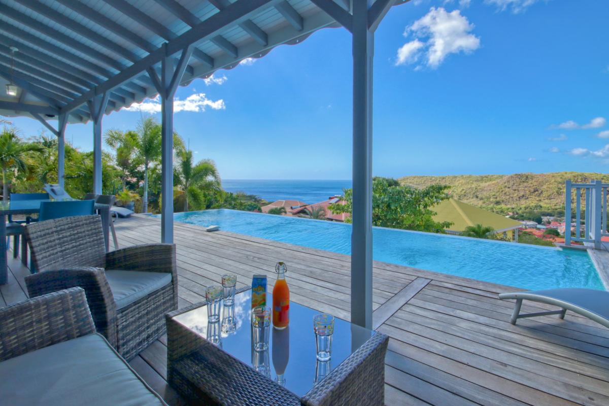 Location villa Martinique - terrasse et vue mer