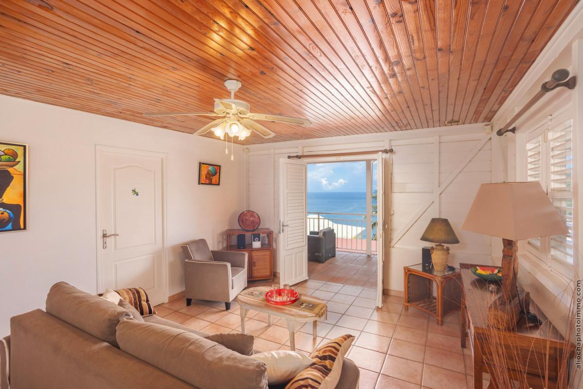 living room with sea view