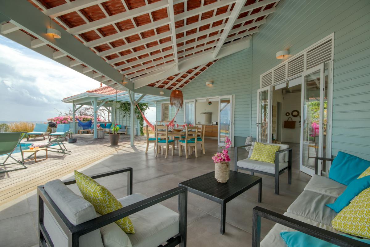 Location villa de luxe Case Pilote Martinique Vue salon terrasse