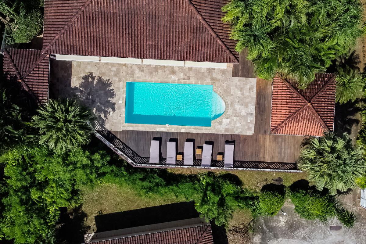 Location Martinique - Villa 6 personnes - Vue aérienne de la piscine