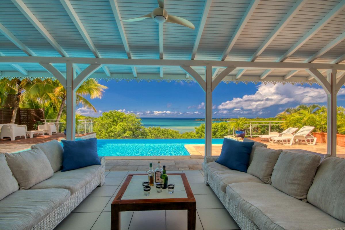 Location villa Martinique - Piscine et vue mer