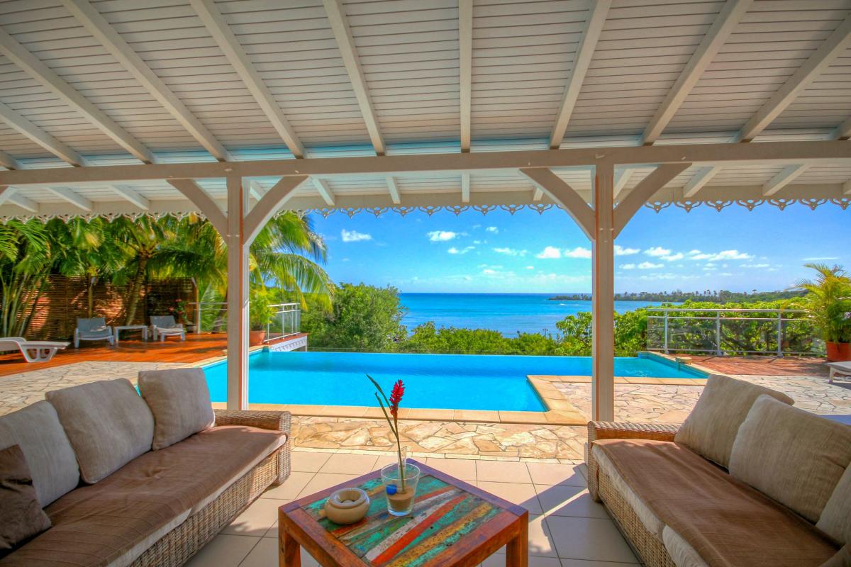 Location villa Martinique - Piscine et vue mer