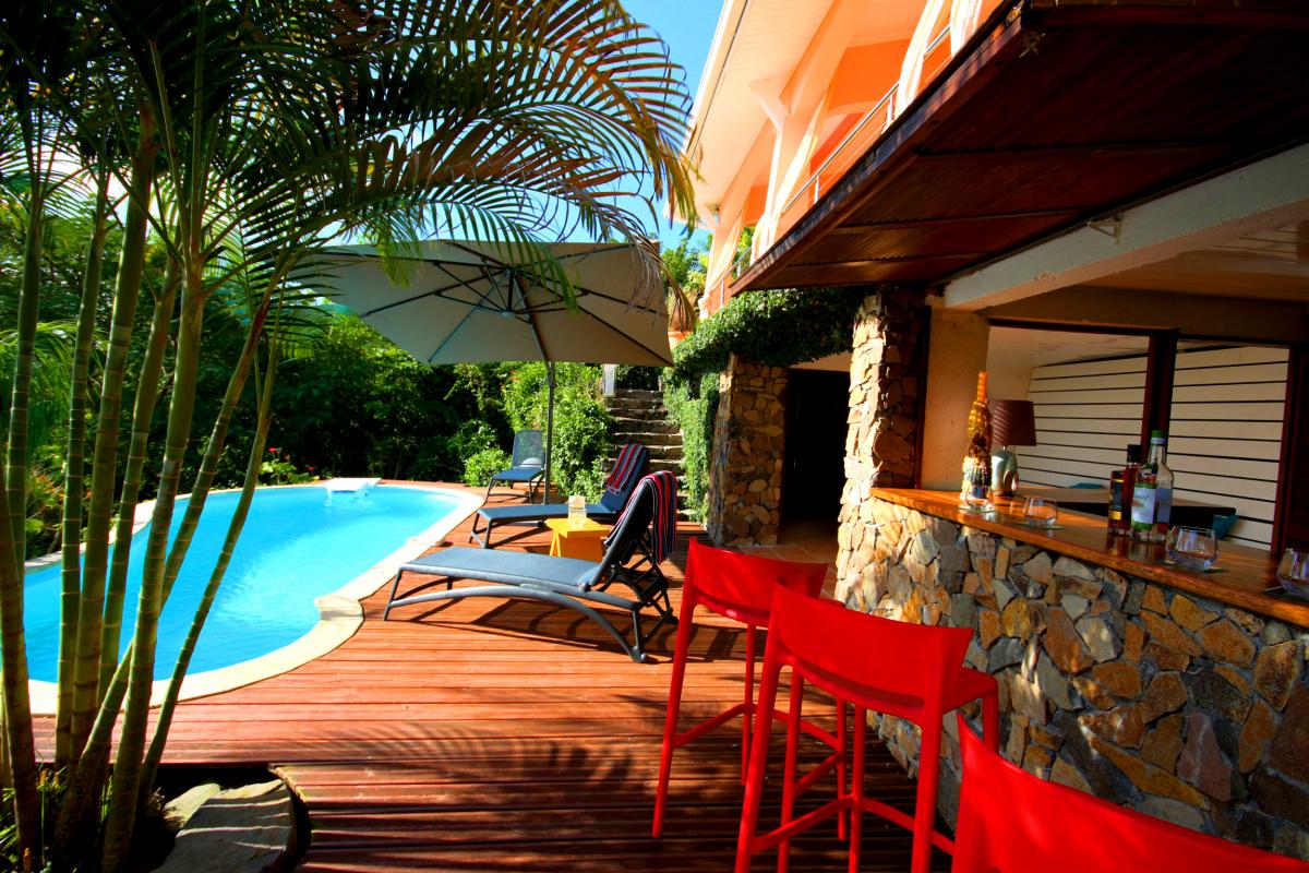 Location villa Martinique - bar piscine