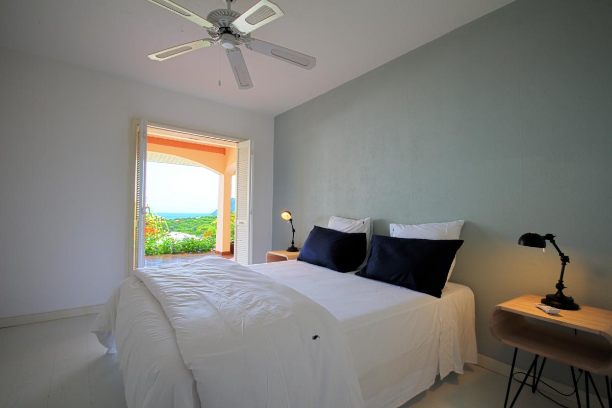 Location villa Martinique - Chambre 3 au niveau principal Vue sur le Rocher du Diamant 
