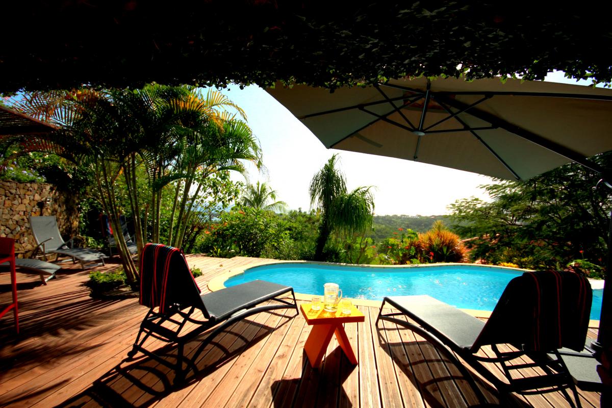 Location villa Martinique - Piscine et vue villa