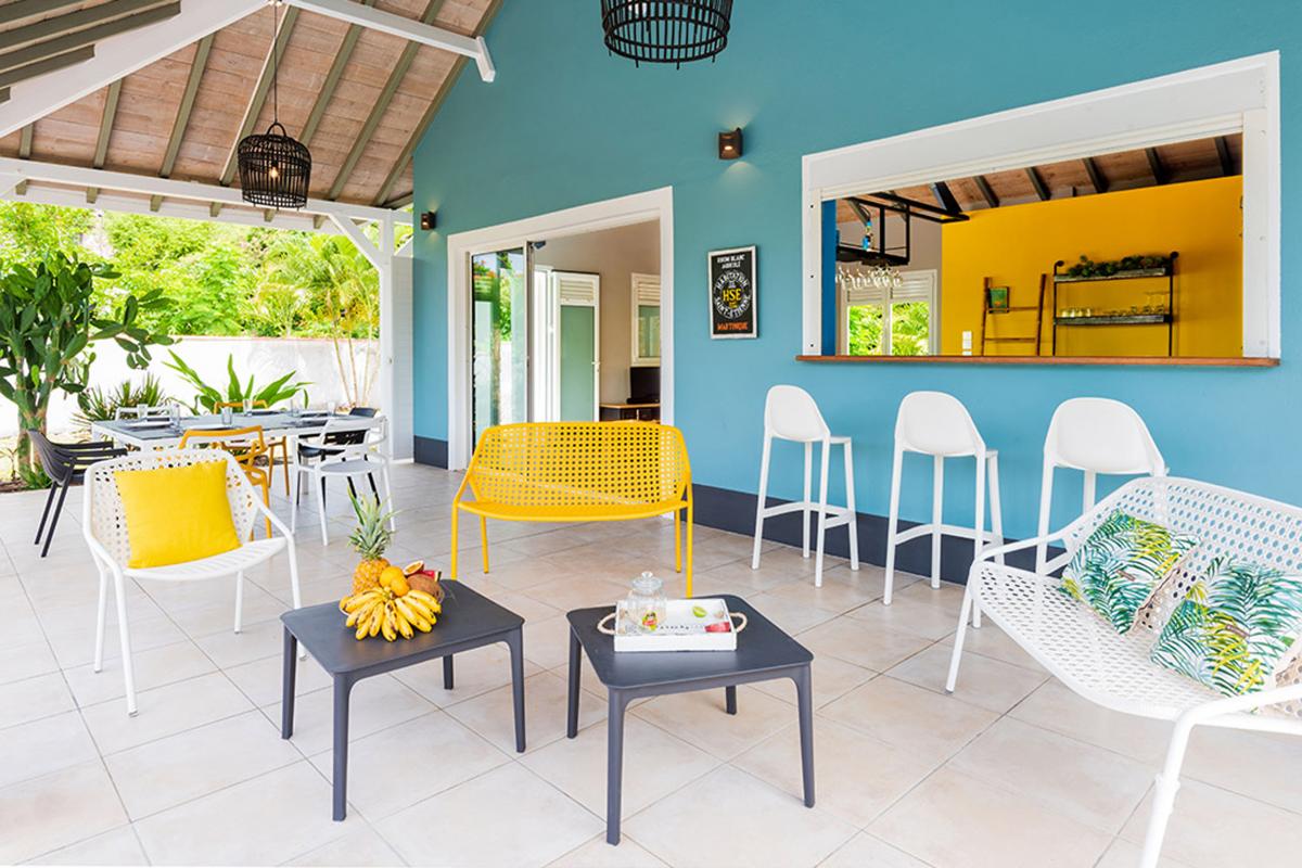 location de villa Martinique 6 personnes Diamant terrasse bar