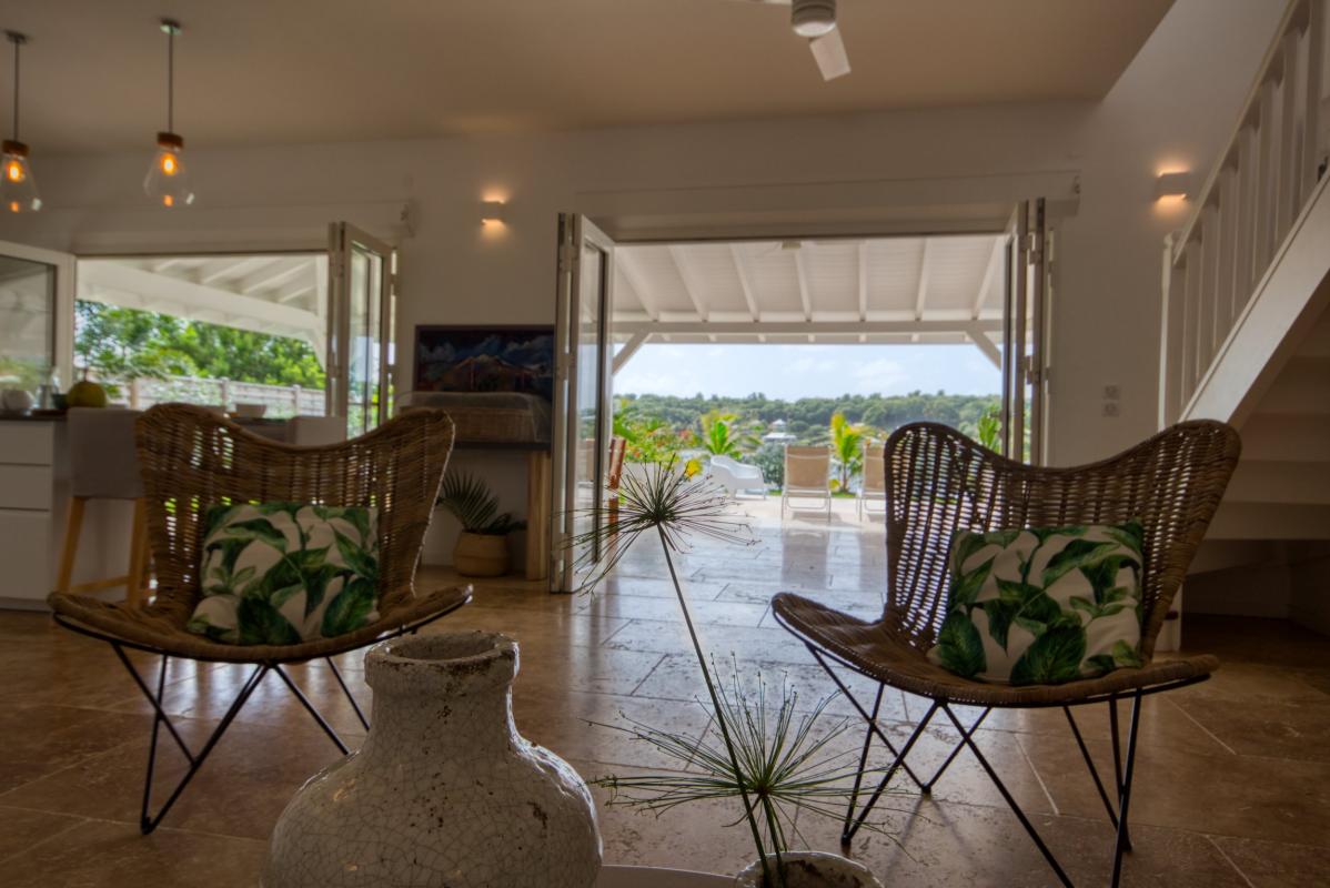 Location villa de luxe martinique séjour rez de chaussée vue mer