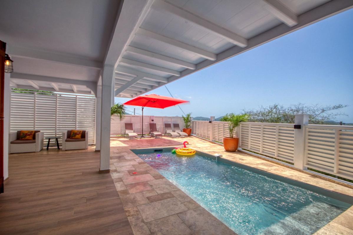 location villa Martinique 6 personnes au Marin avec piscine - vue piscine2