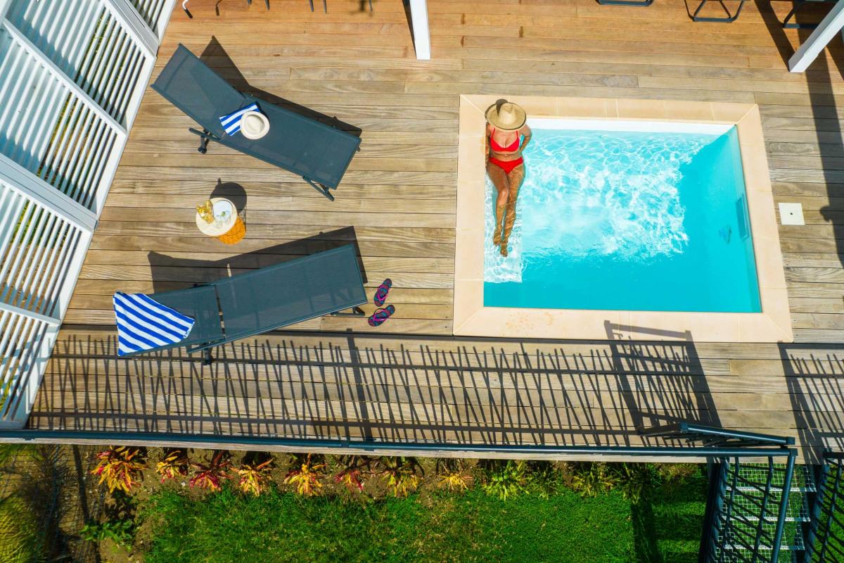 location de villa Martinique vue mer et piscine vue aerienne