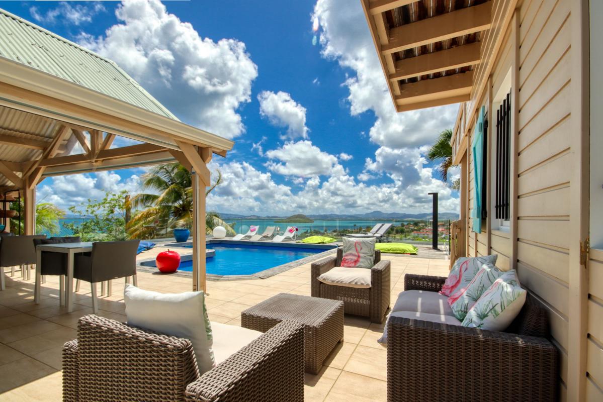 MQTI41 - Villa grand luxe Trois-ïlets Martinique piscine vue mer