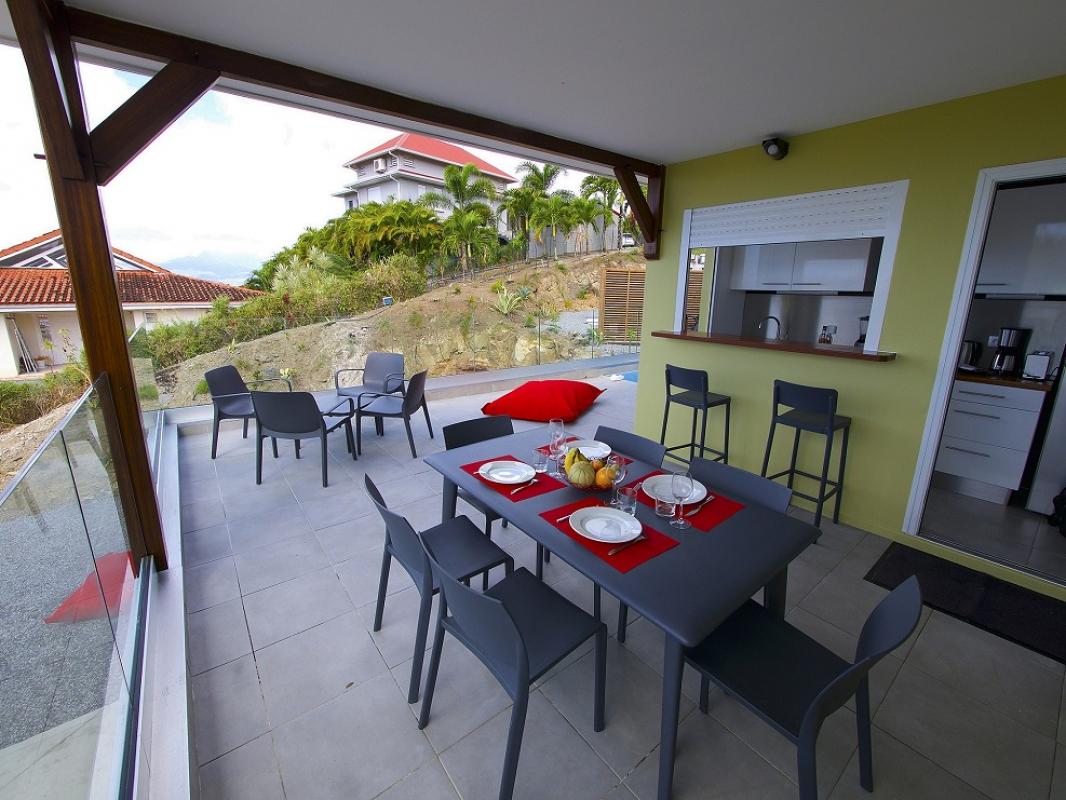 Location vacances Martinique - vue mer piscine privative - terrasse
