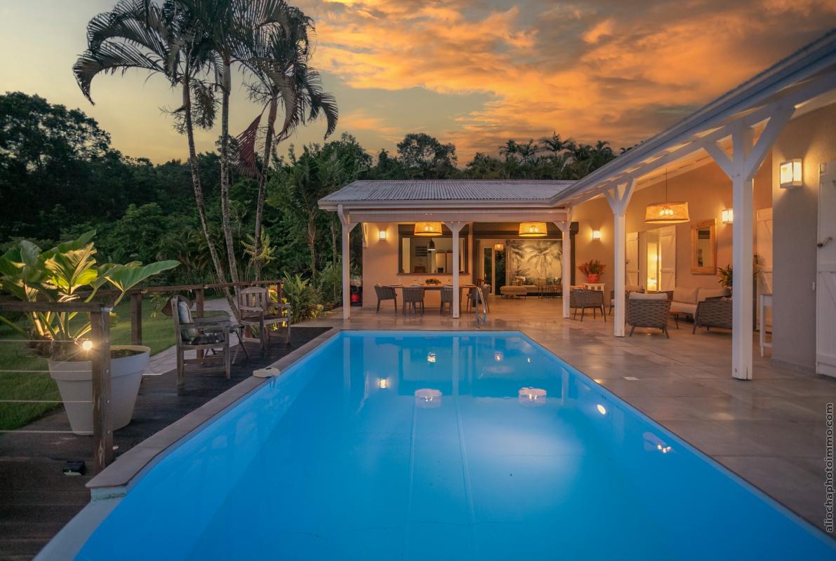 Location villa martinique - Piscine nocturne