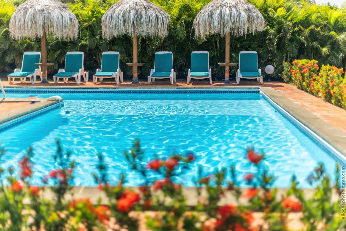50 Location villa Vauclin extérieur piscine transats
