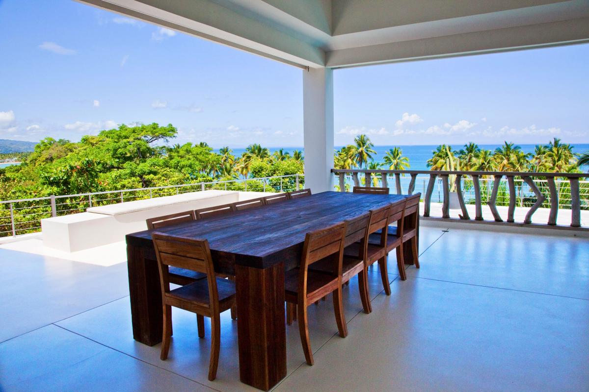 Location villa Las Terrenas - Le coin repas de la terrasse