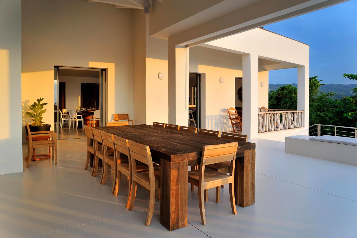 Location villa Las Terrenas - Le coin repas de la terrasse