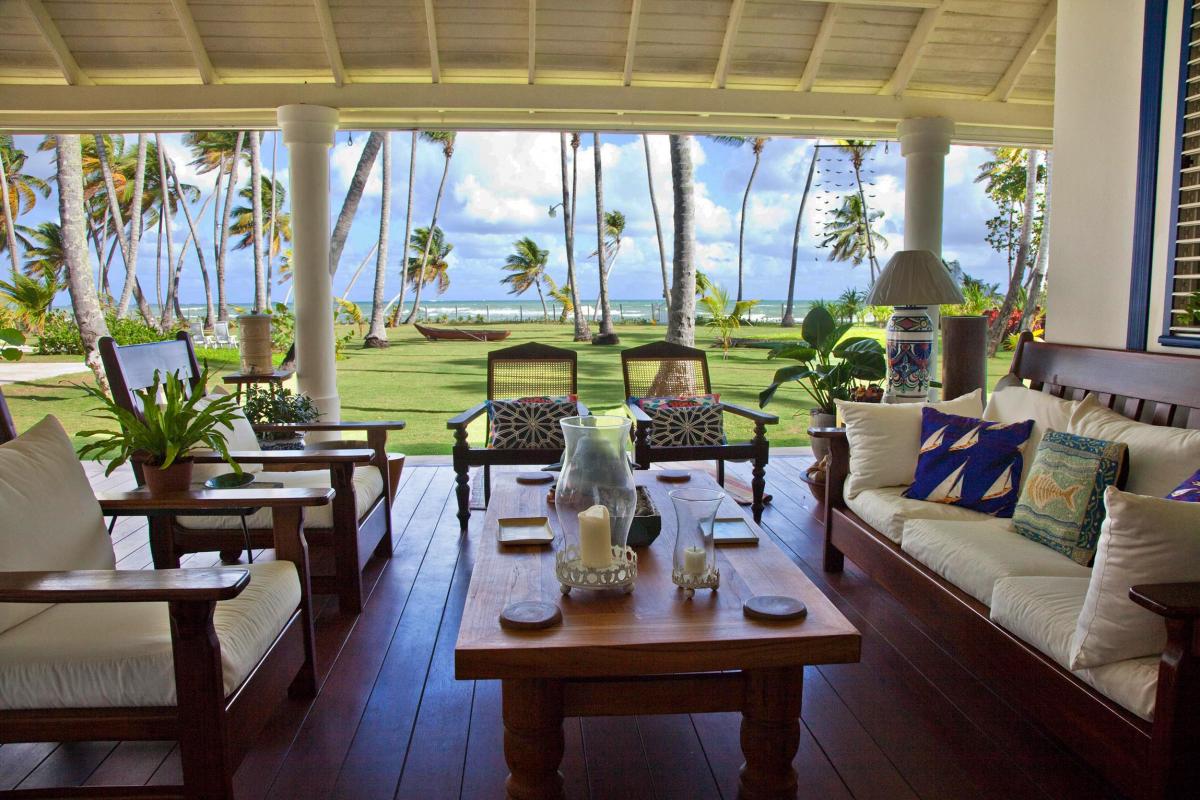 Location villa Las Terrenas - Le salon de la terrasse avec vue mer