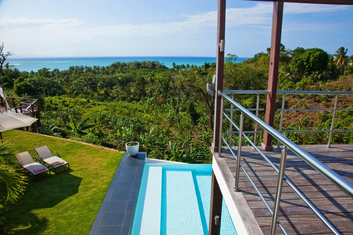 Location villa Las Terrenas - La vue depuis la terrasse de l'étage