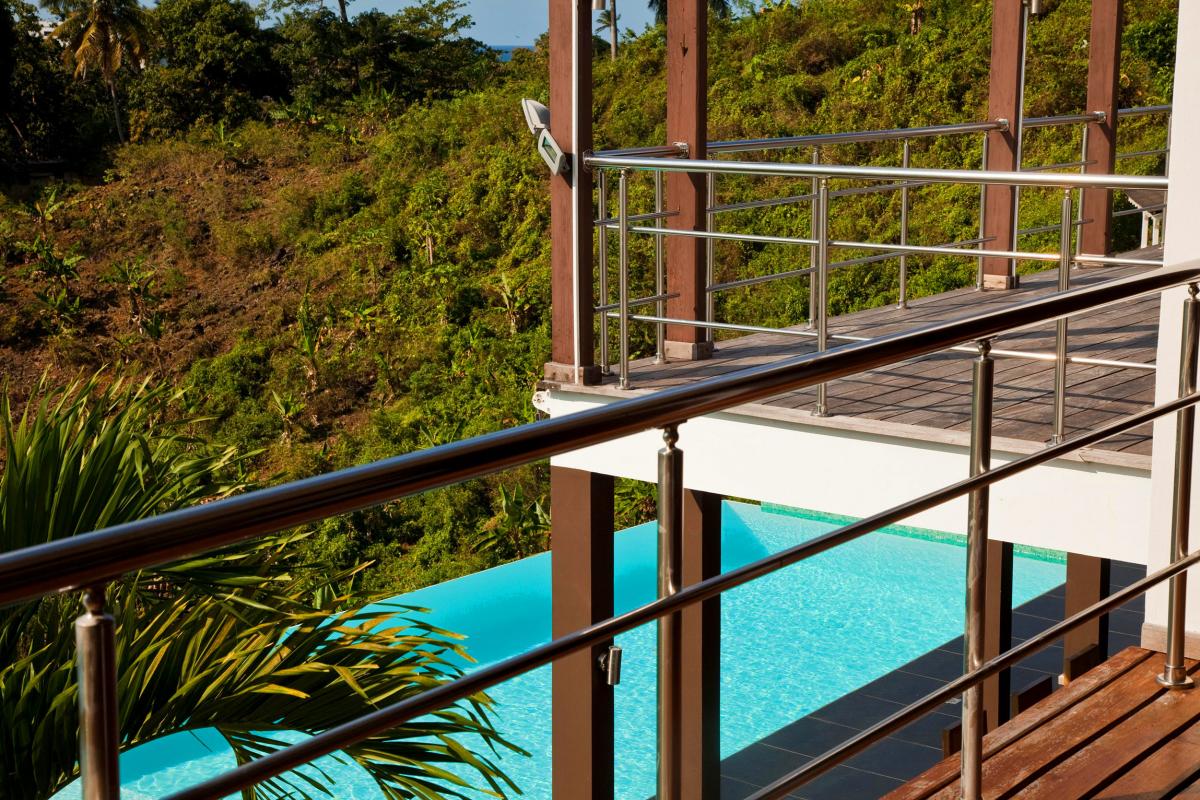 Location villa Las Terrenas - La vue depuis la terrasse de l'étage