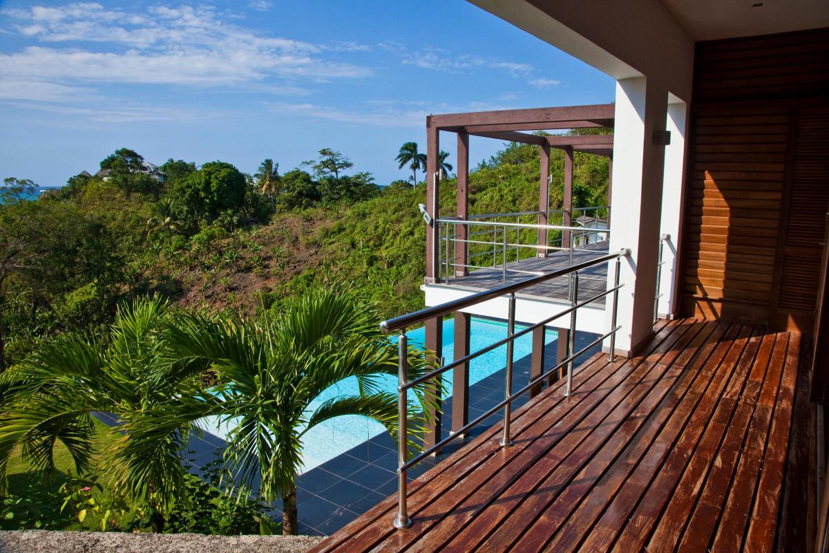 Location villa Las Terrenas - La vue depuis la terrasse de l'étage