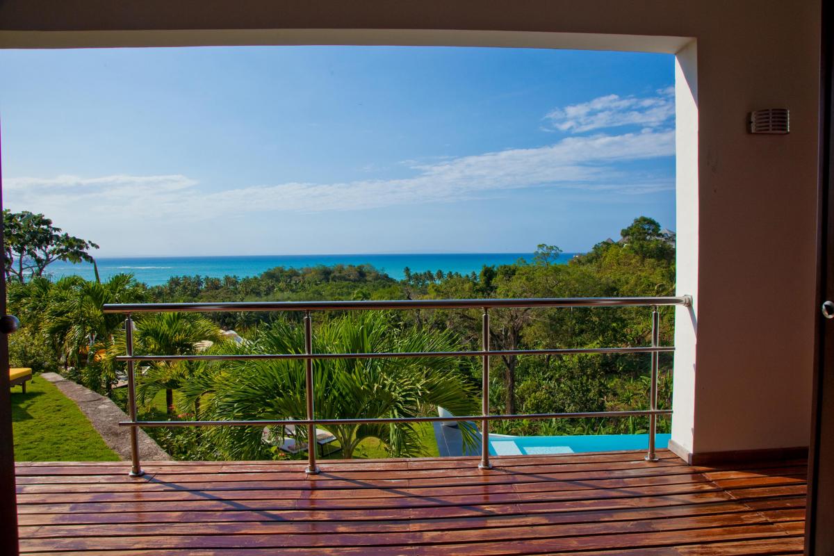 Location villa Las Terrenas - La vue depuis la terrasse de l'étage