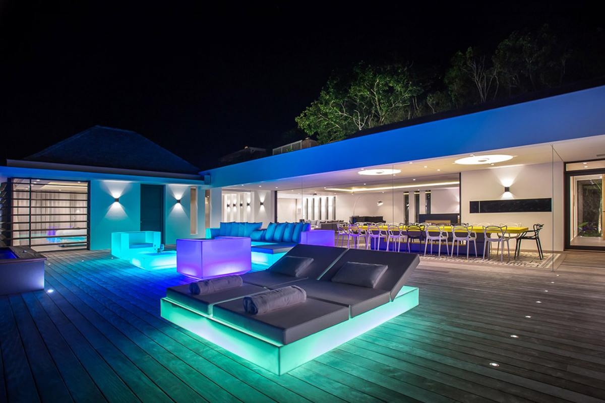 Location villa Flamands - La terrasse la nuit