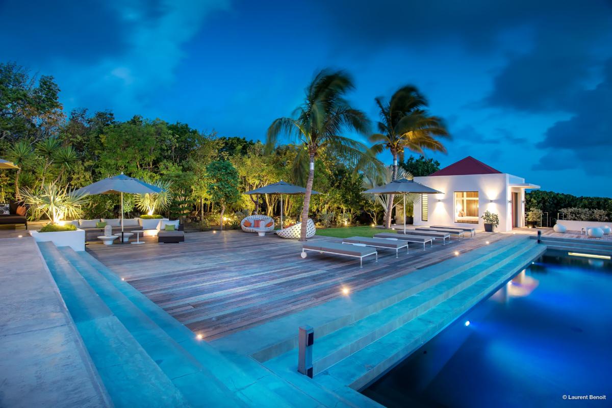 Location villa Gouverneur - La piscine la nuit