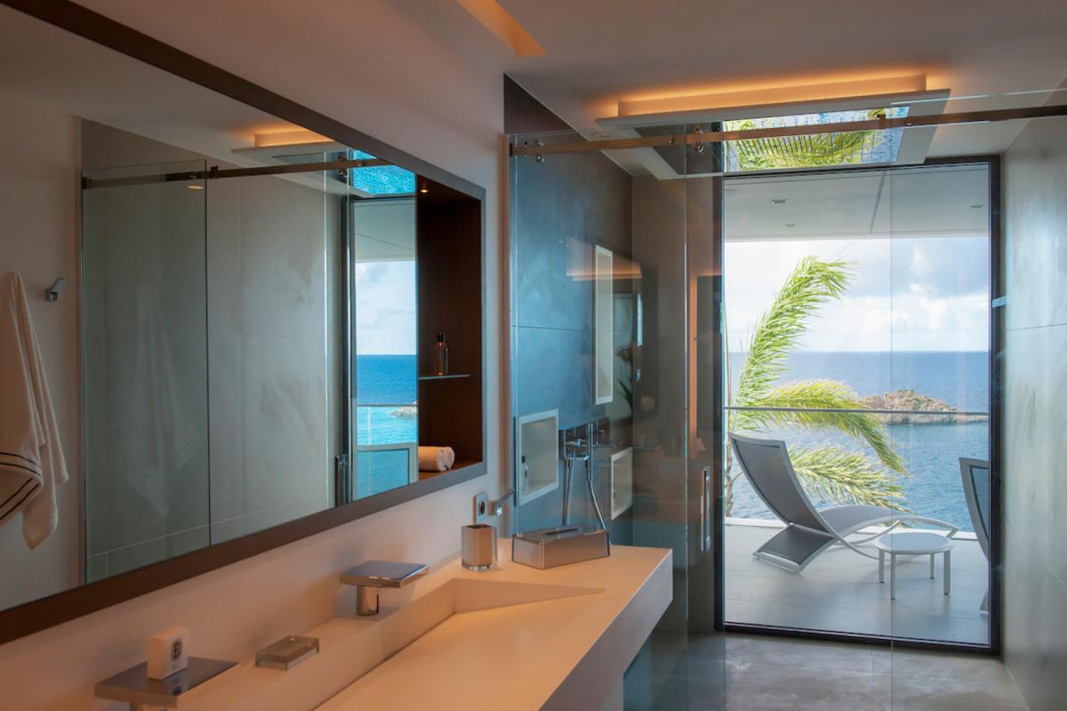 Location villa Gustavia - La salle de douche de la chambre 3