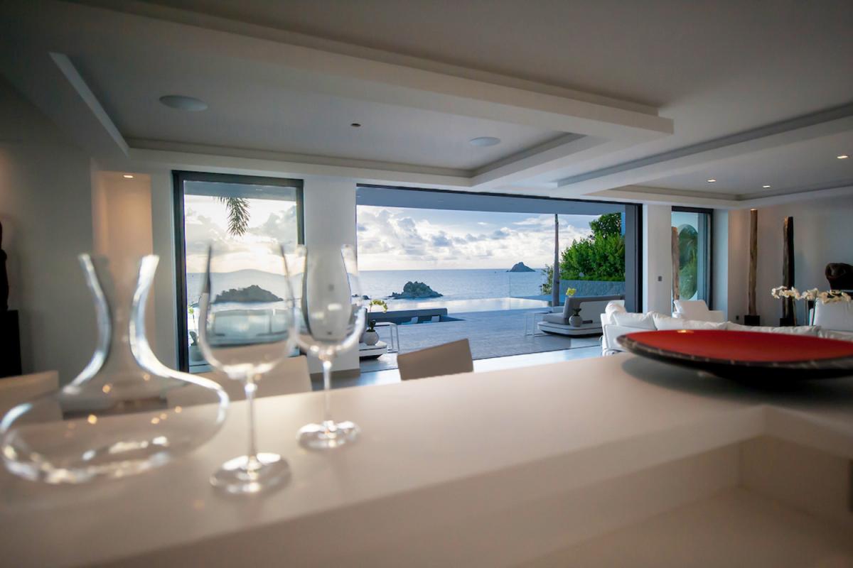 Location villa Gustavia - La vue depuis le bar à vin